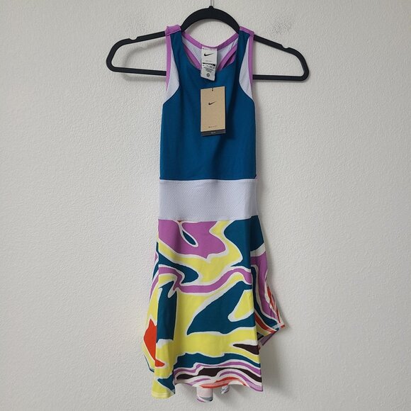 Nike Court Dri-Fit Slam Melbourne Tennis Dress DR6852-301 Size XS Blue #1 - Picture 1 of 4